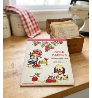 Vintage Strawberry Shortcake Apple Darlin’ Jumbo Recipe Cards Set 25 ct VTG